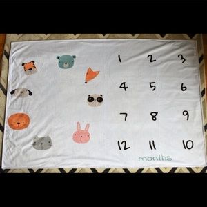 Baby Milestone Blanket with Animals, Super Soft
